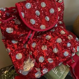 NWT Minnie Mouse Polka Dot Sequin Backpack